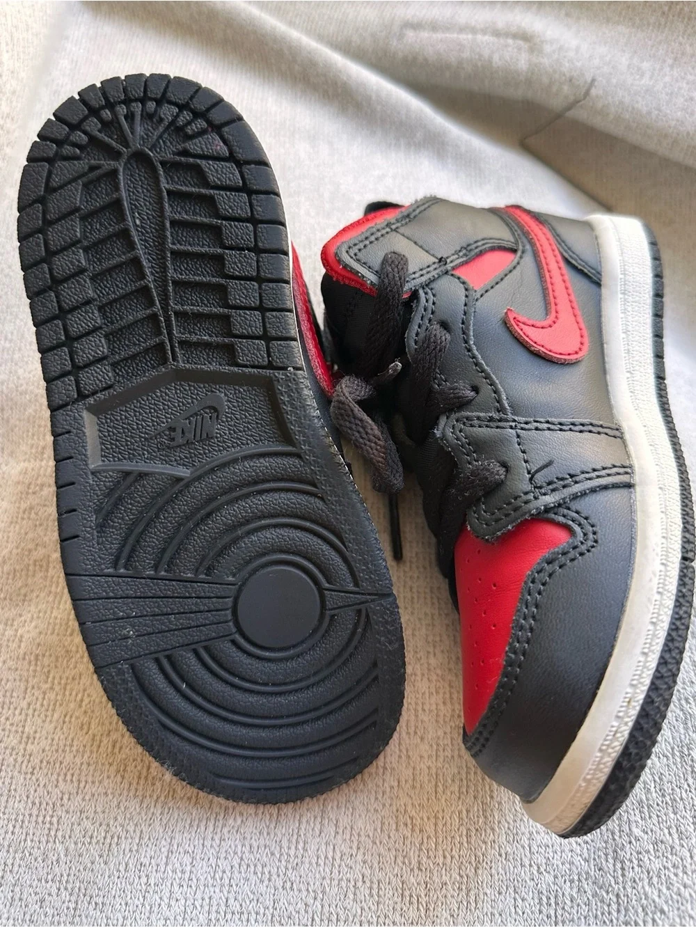 Nike Kids Red and Black High-Top Sneakers